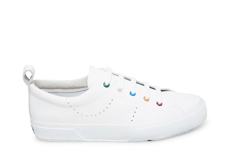 Superga 2750-Rawleaw White Multi - Womens Superga Leather Shoes